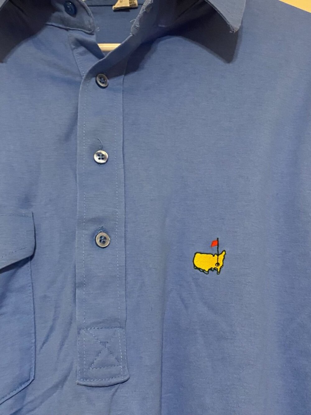 VTG Vintage Augusta National Golf Club Royal Blue Pocket Polo Golf Shirt XXL 2XL - Picture 2 of 3